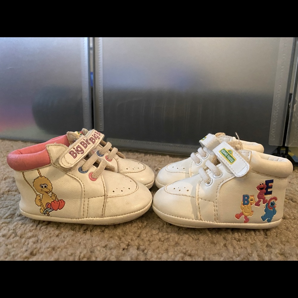 Vintage Sesame Street Crib Shoes